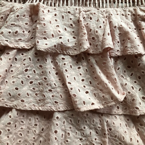 Pink Low V-Cut Ruffle Dress - Picture 5 of 6